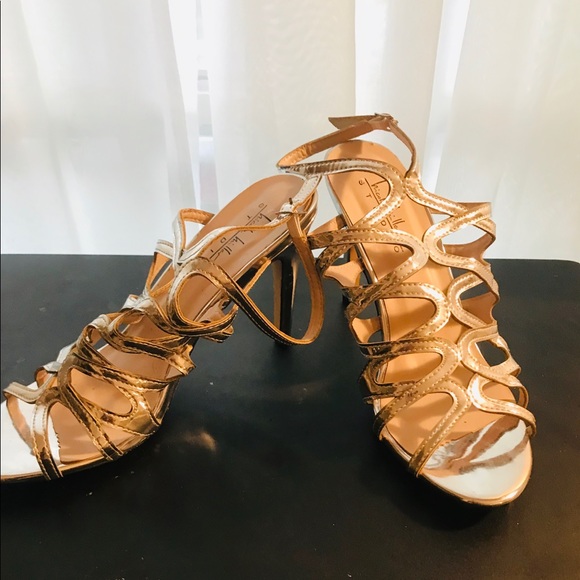 NICOLE MILLER  Silver strappy pattern heel - Picture 6 of 8